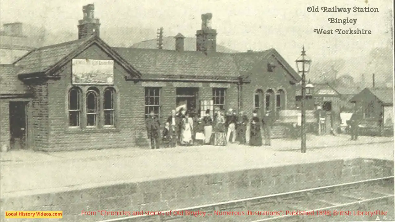 Old photo of the Railway Station at Bingley, West Yorkshire, England