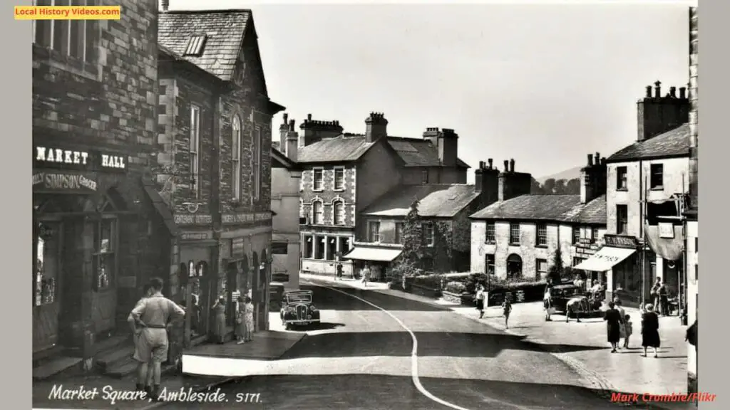Old photo postcard of Ambleside, Cumbria, England