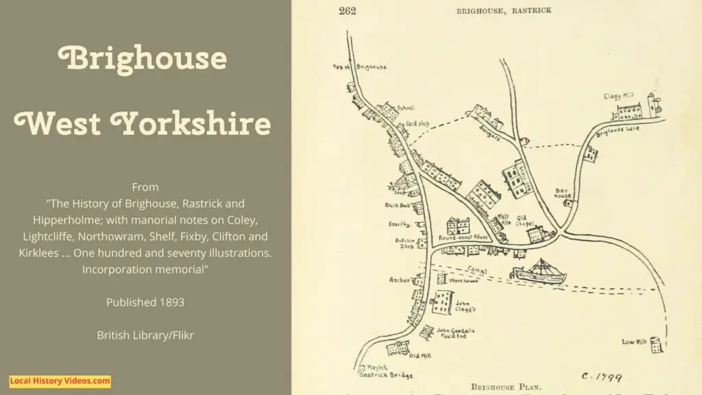 Old plan circa 1799 of Brighouse, West Yorkshire, England