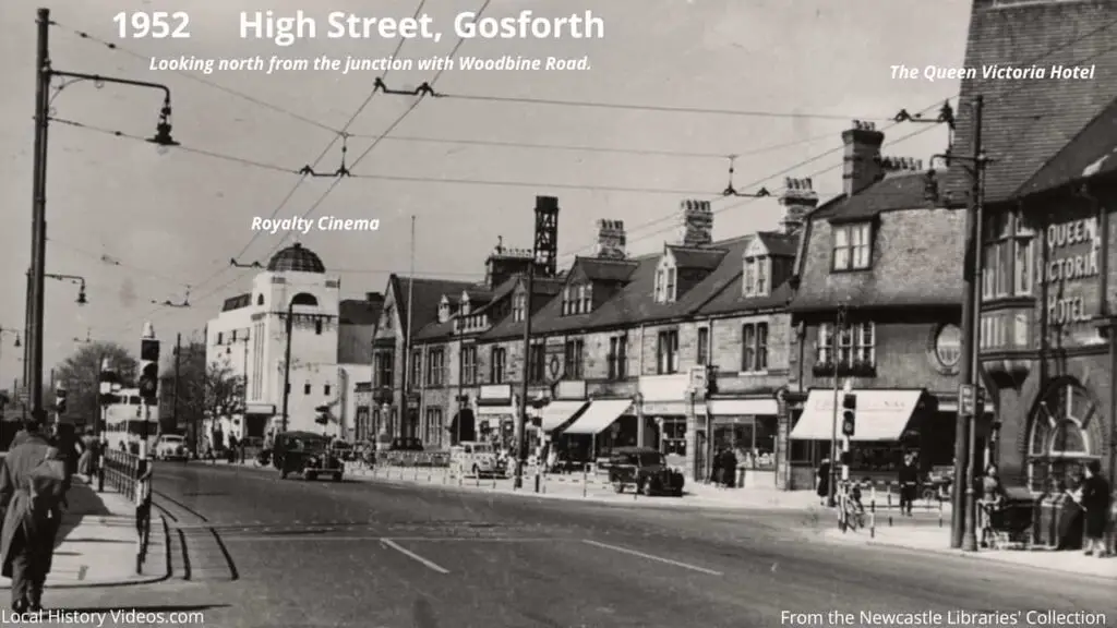 1952 photo of the junction of Gosforth High Street and Church Road, Gosforth, Newcastle upon Tyne