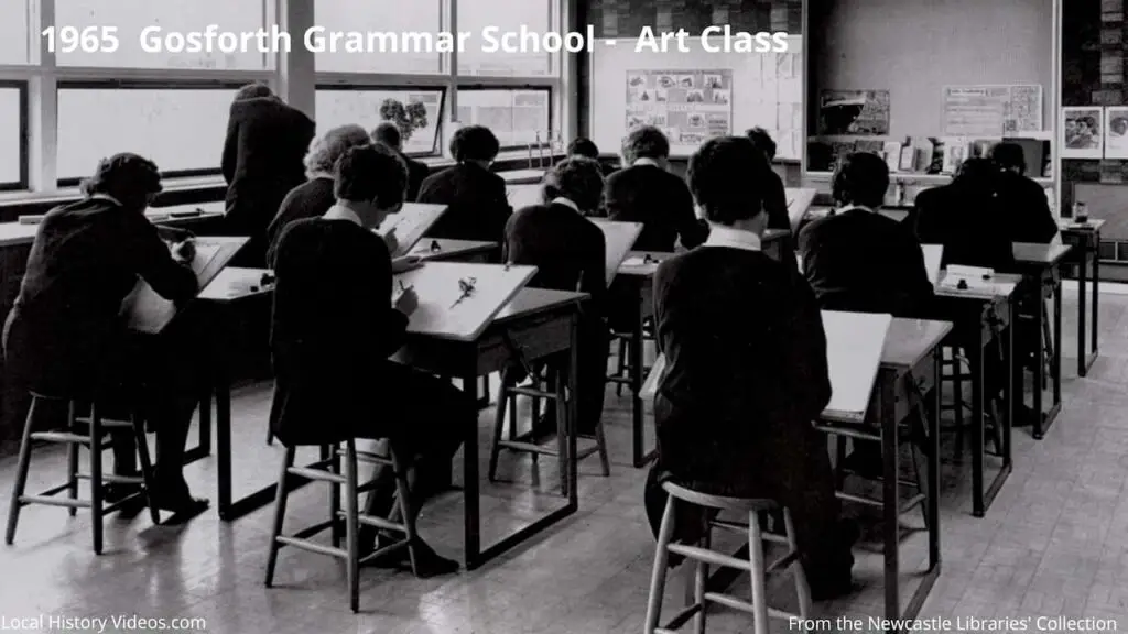Art class at Gosforth Grammar School, Newcastle upon Tyne, in 1965