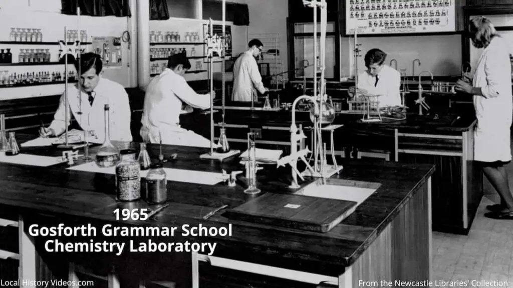 Chemistry laboratory at Gosforth Grammar School, Newcastle upon Tyne, in 1965