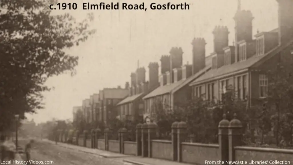 Closeup of an old photo of Elmfield Road, Gosforth, Newcastle upon Tyne, circa 1910