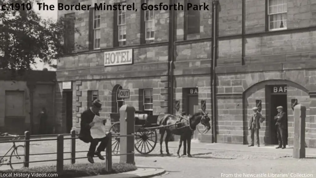 Closeup of an old photo of the Border Minstrel at Gosforth Park, Newcastle upon Tyne