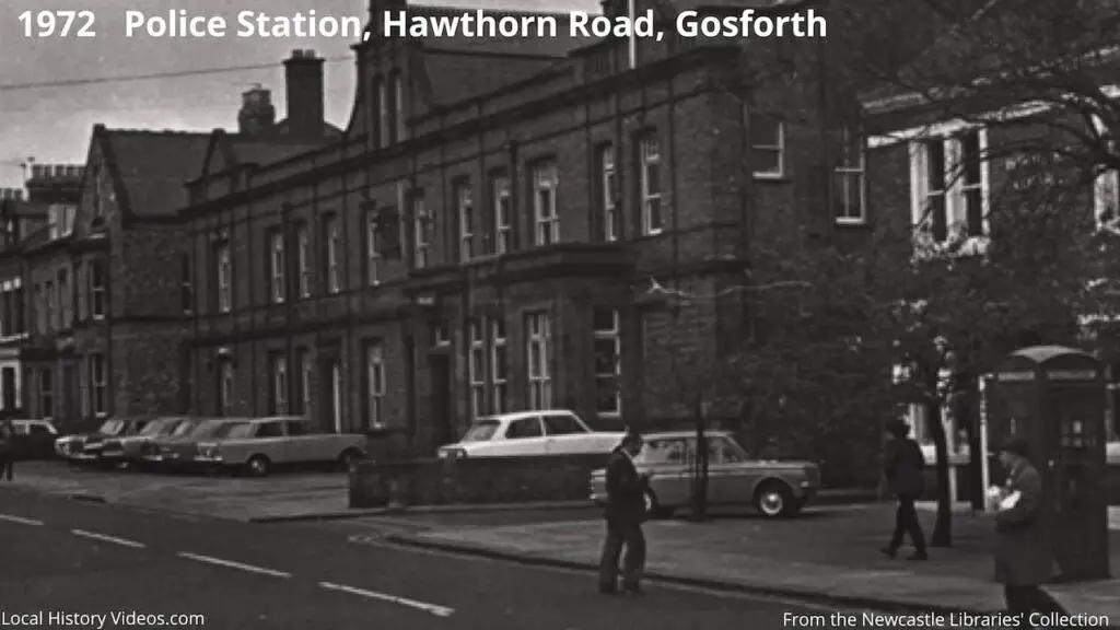Closeup of an old photo of the Gosforth Police Station, Hawthorn Road, 1972