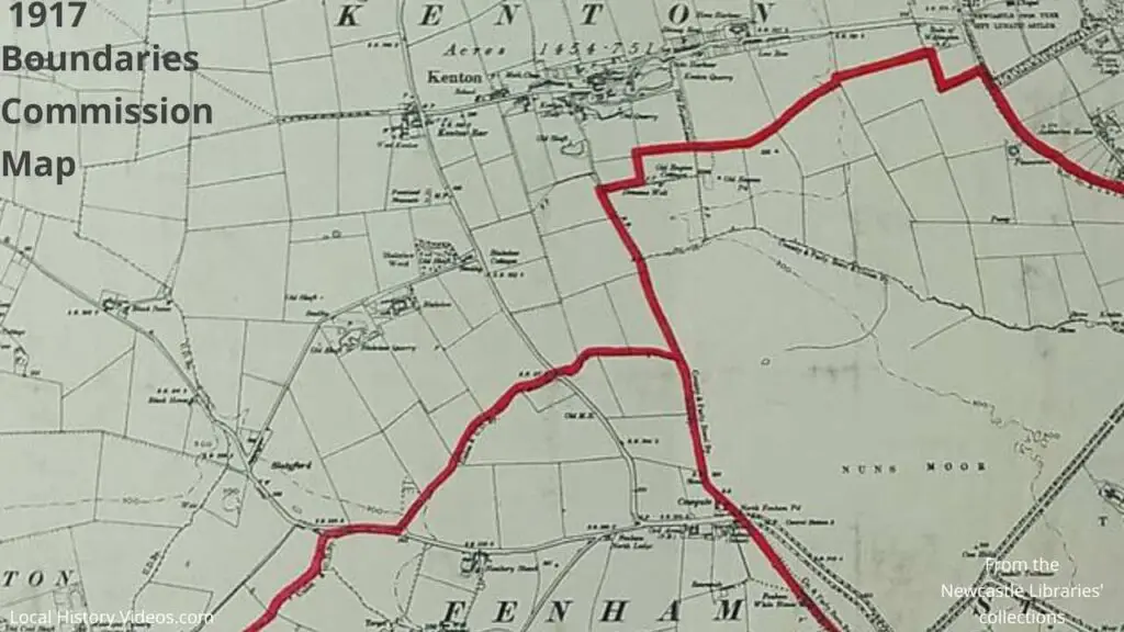 Extract of the Boundary Commission Map of 1917, showing the area around Cowgate