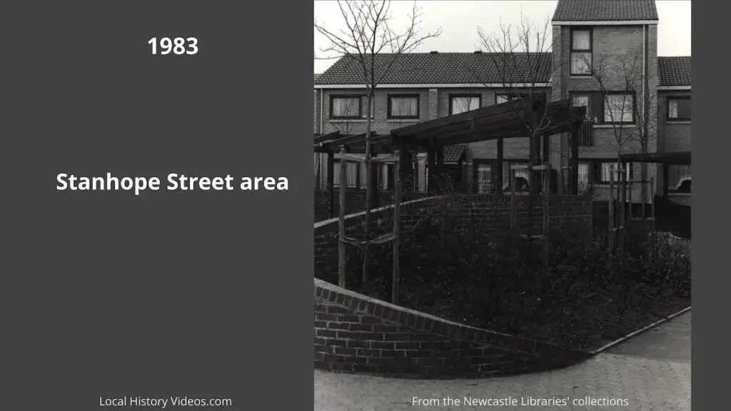 Modern flats in the Stanhope Street area of Newcastle upon Tyne, in 1983