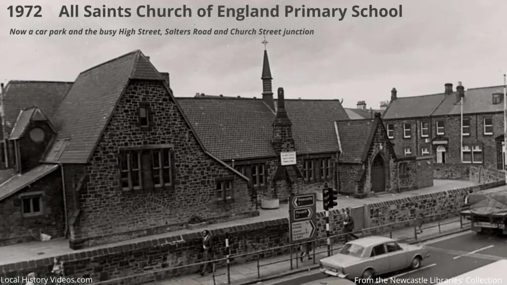 Old photo of All Saints CofE Primary School in Gosforth, Newcastle upon Tyne, in 1972