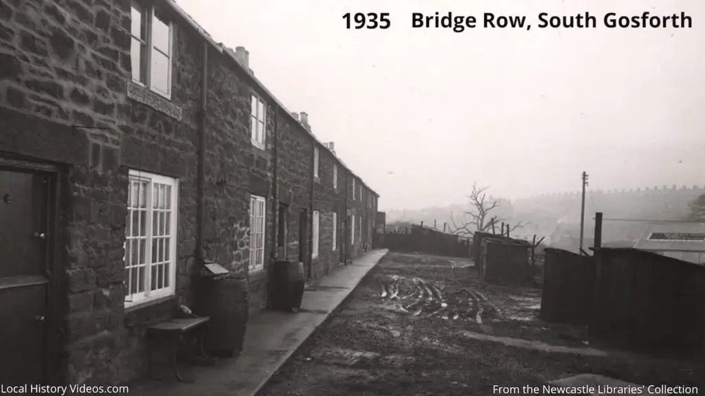 Old photo of Bridge Row, South Gosforth, Newcastle upon Tyne, in 1935
