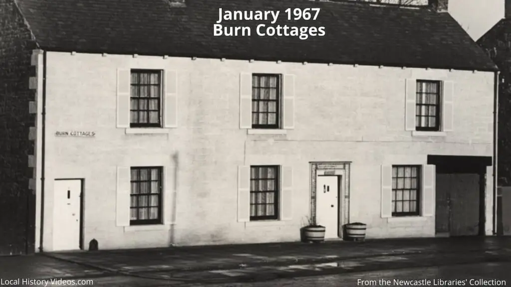 Old photo of Burn Cottages, South Gosforth, Newcastle upon Tyne, in January 1967