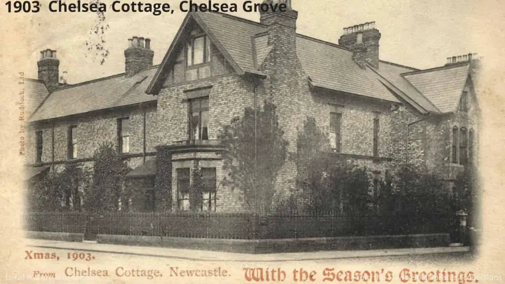 Old photo of Chelsea Cottage, Chelsea Grove, Fenham, Newcastle upon Tyne, in 1903