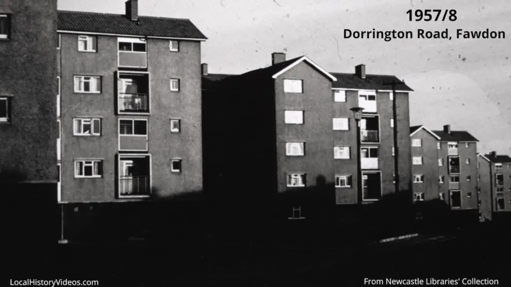 Old photo of Dorrington Road, Fawdon, Newcastle upon Tyne, 1957-8