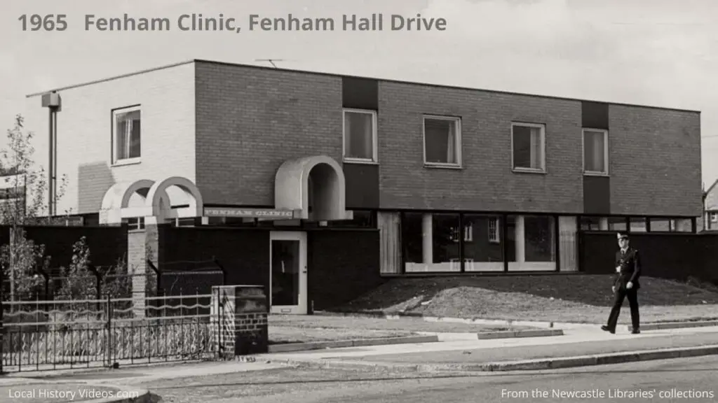 Old photo of Fenham Clinic on Fenham Hall Drive, Newcastle upon Tyne, in 1965