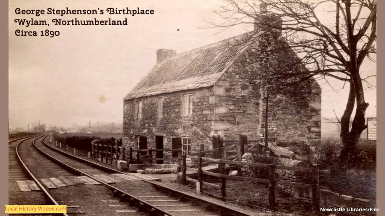 Old photo of George Stephenson's birthplace at Wylam, Northumberland, England, circa 1890