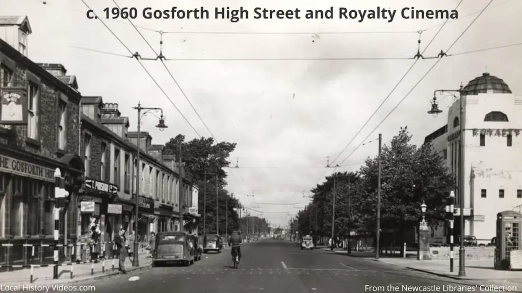 Old photo of Gosforth Hotel and Royalty Cinema, Newcastle upon Tyne, circa 1960