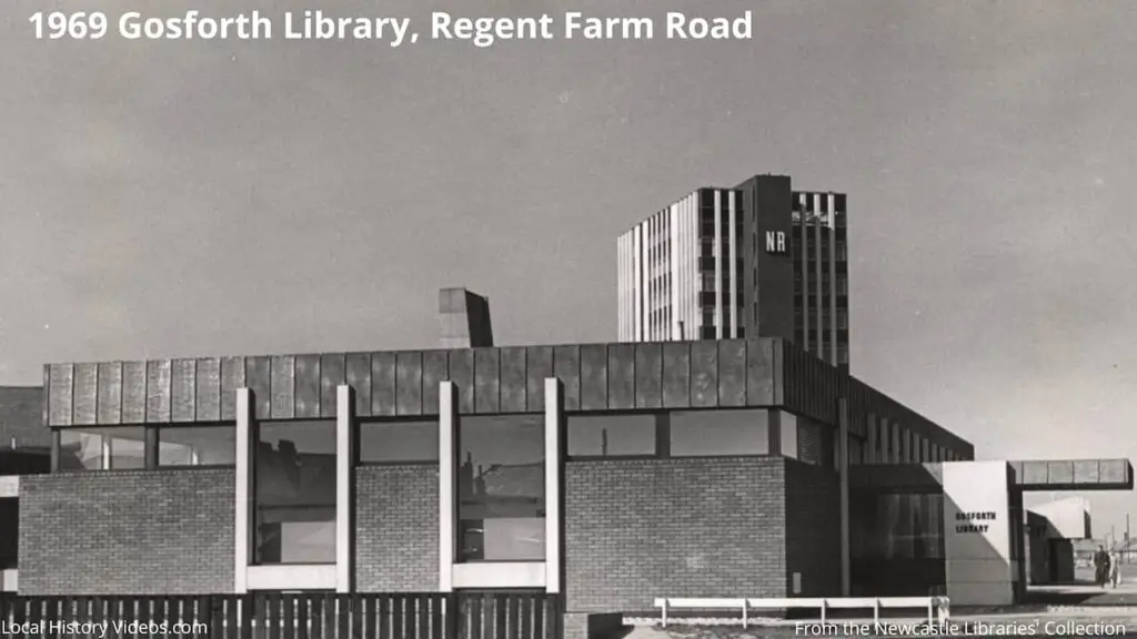 Old photo of Gosfoth Library, Regent Farm Road, Newcastle upon Tyne, in 1969