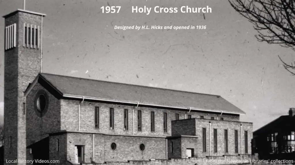 Old photo of Holy Cross Church, West Fenham, Newcastle upon Tyne, in 1957