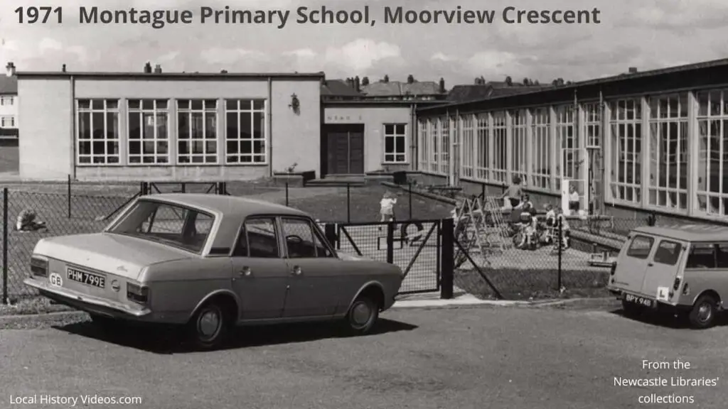 Old photo of Montague Primary School, Moorview Crescent, Cowgate, Newcastle upon Tyne, in 1971