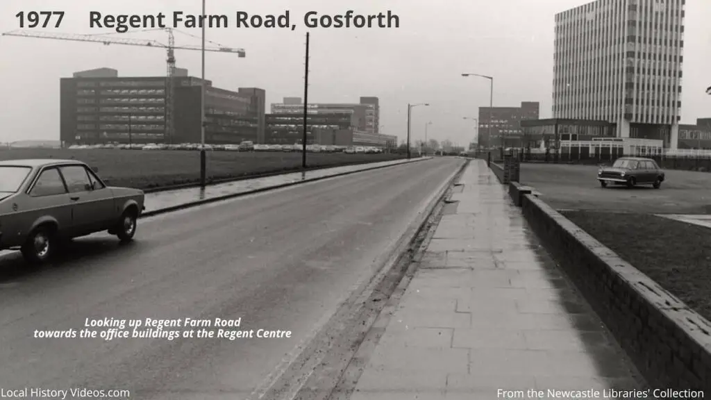 Old photo of Regent Farm Road, Gosforth, Newcastle upon Tyne, in 1977