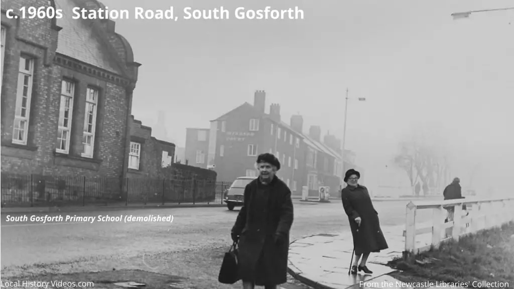 Old photo of Station Road, South Gosforth, Newcastle upon Tyne, in the 1960s