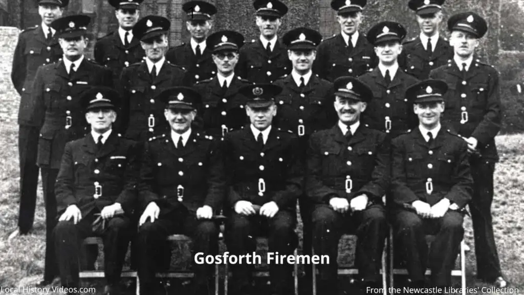 Old photo of firemen based at Gosforth Fire Station, Newcastle upon Tyne