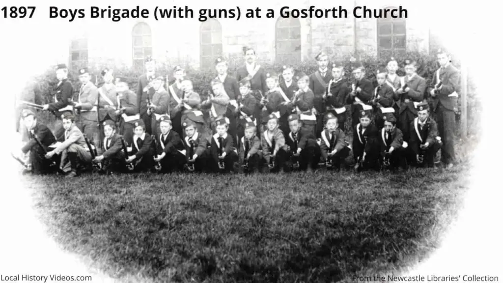 Old photo of the Boys Brigade at Gosforth, Newcastle Upon Tyne, in 1897