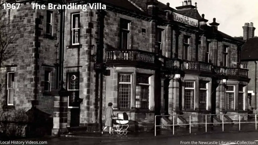 Old photo of the Brandling Villa, Haddricks Mills Road, South Gosforth, Newcastle upon Tyne, in 1967