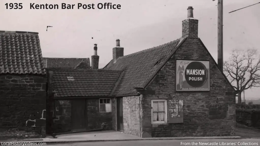 Old photo of the Kenton Bar Post Office in 1935, Newcastle upon Tyne