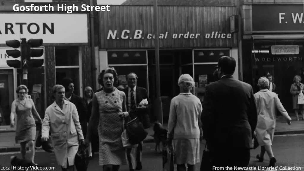 Old photo of the NCB coal order office and the Woolworth Self Service Store on Gosforth High Street, Newcastle upon Tyne