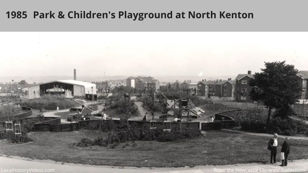 Old photo of the North Kenton park and playground, Newcastle upon Tyne, in 1985