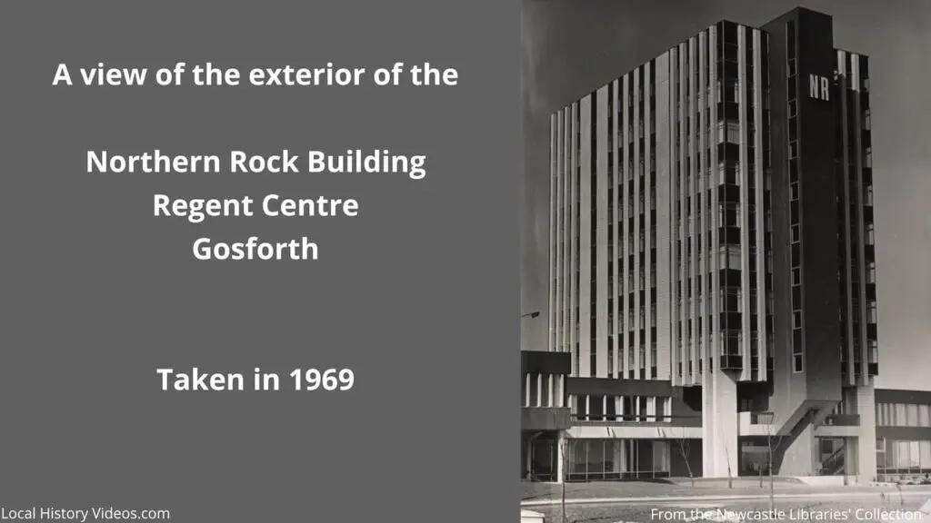 Old photo of the Northern Rock building at the Regent Centre, Gosforth, Newcastle upon Tyne, in 1969