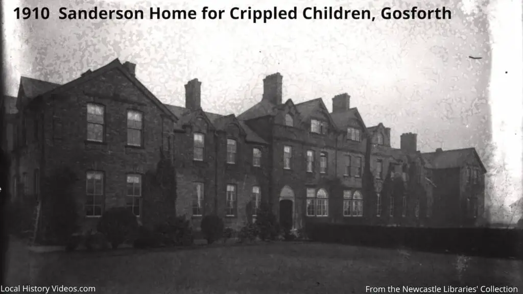 Old photo of the Sanderson Home for Crippled Children, Gosforth, Newcastle upon Tyne, in 1910