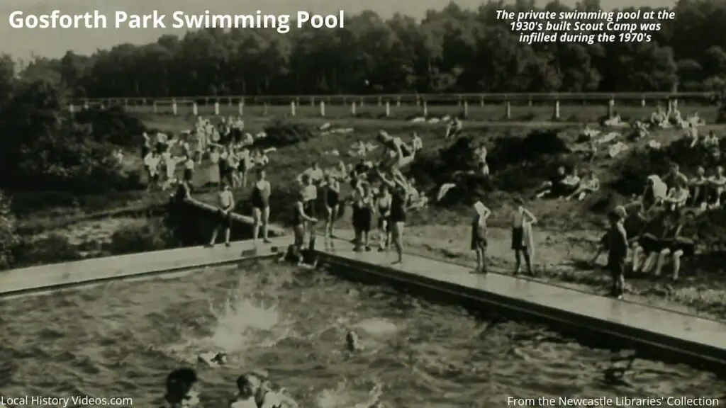 Old photo of the Scout Camp Swimming Pool, Gosforth Park, Newcastle upon Tyne