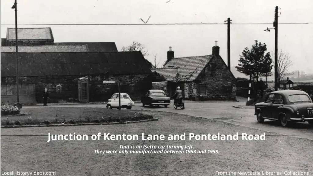 Old photo of the junction at Kenton Lane and Ponteland Road, Newcastle upon Tyne