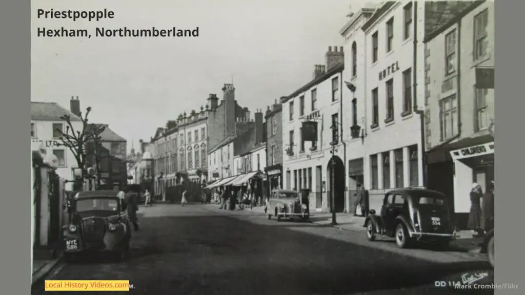 Old photo postcard of Priestpopple, Hexham, Northumberland, England