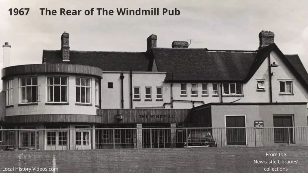 Old photo showing the rear of The Windmill pub in 1967, Cowgate, Newcastle upon Tyne