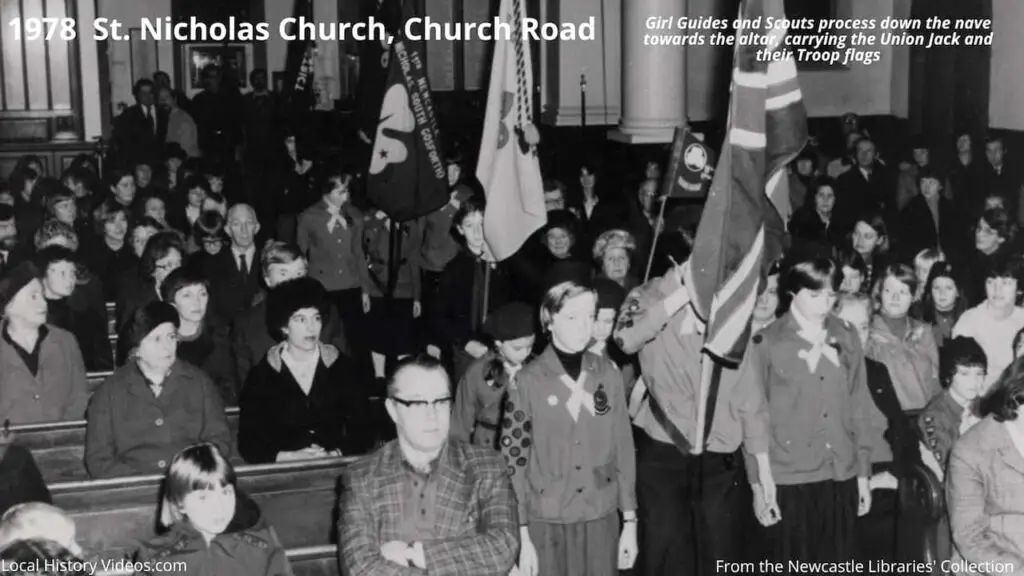 Old photo taken in 1978 inside St Nicholas' Church in Church Road, Gosforth, Newcastle upon Tyne