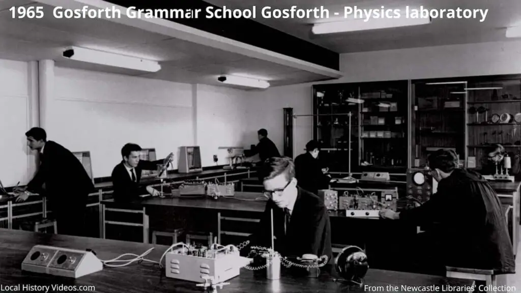 Physics laboratory at Gosforth Grammar School in 1965