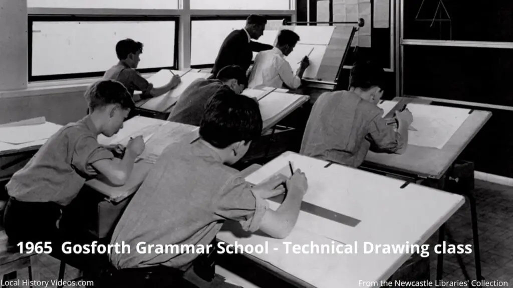 Technical Drawing Class at Gosforth Grammar School, Newcastle upon Tyne, in 1965