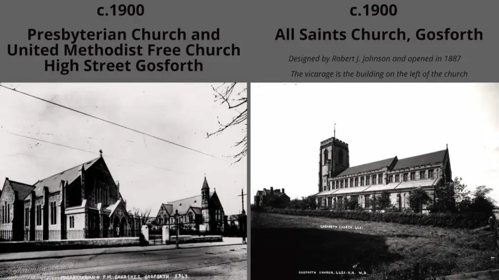 The Presbyterian Church, United Methodist Free Church, and All Saints Church, Gosforth, Newcastle upon Tyne, circa 1900