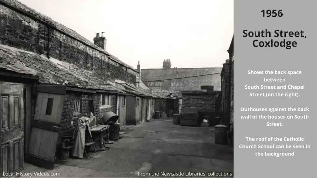 The back lane behind South Street and Chapel Street, Coxlodge, Newcastle upon Tyne, in 1956