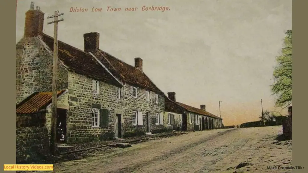 Vintage postcard of Dilston Low Town, Northumberland, England