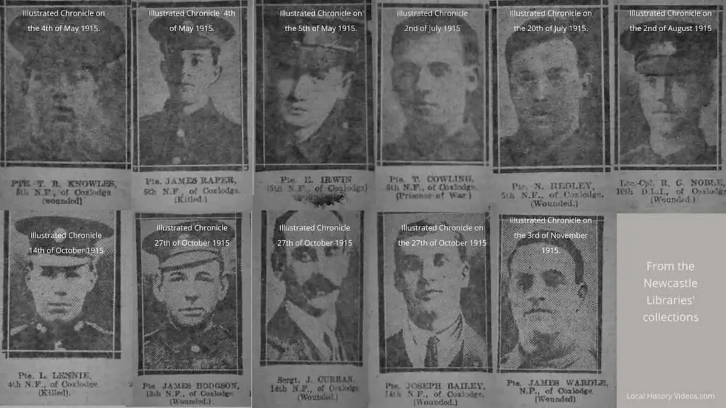 WW1 casualties from Coxlodge, Newcastle upon Tyne, in 1915
