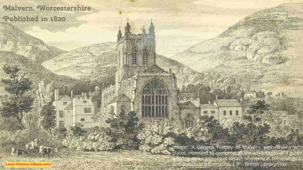 Old Picture of Malven, Worcestershire, England, published in 1820
