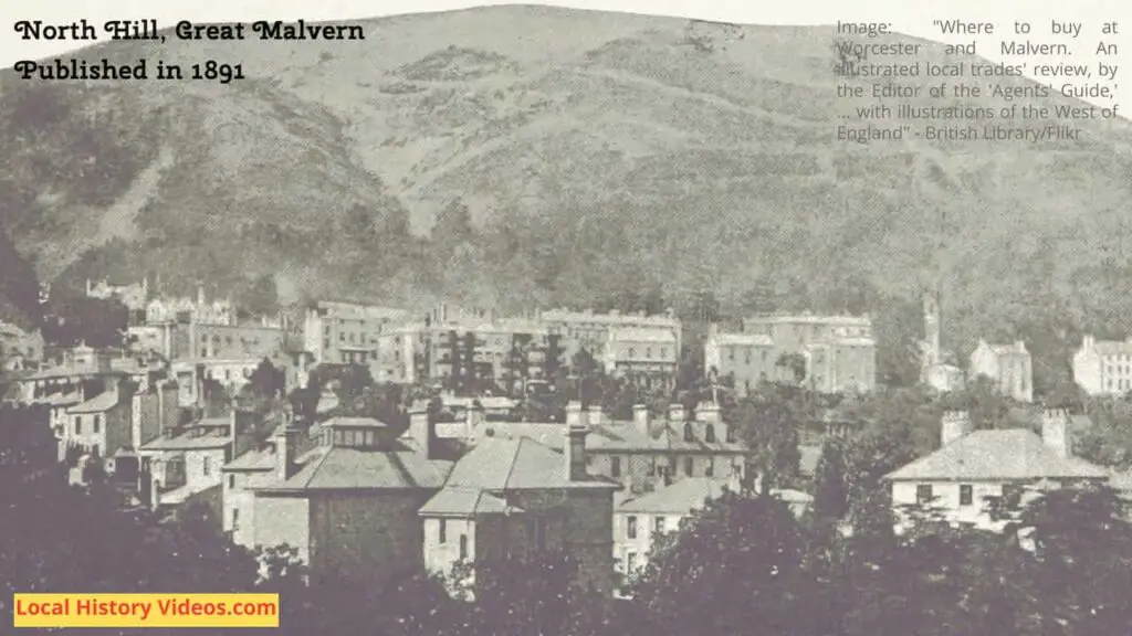 Old photo of North Hill. Great Malvern, Worcestershire, in a book published in 1891