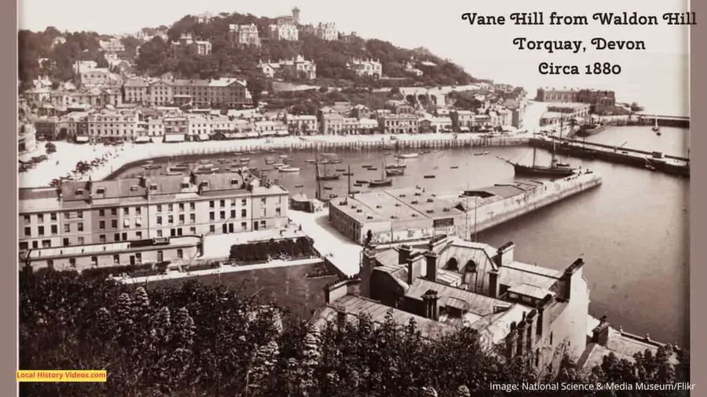 Old photo of Vane Hill Torquay, taken from Waldon Hill, Devon, circa 1880