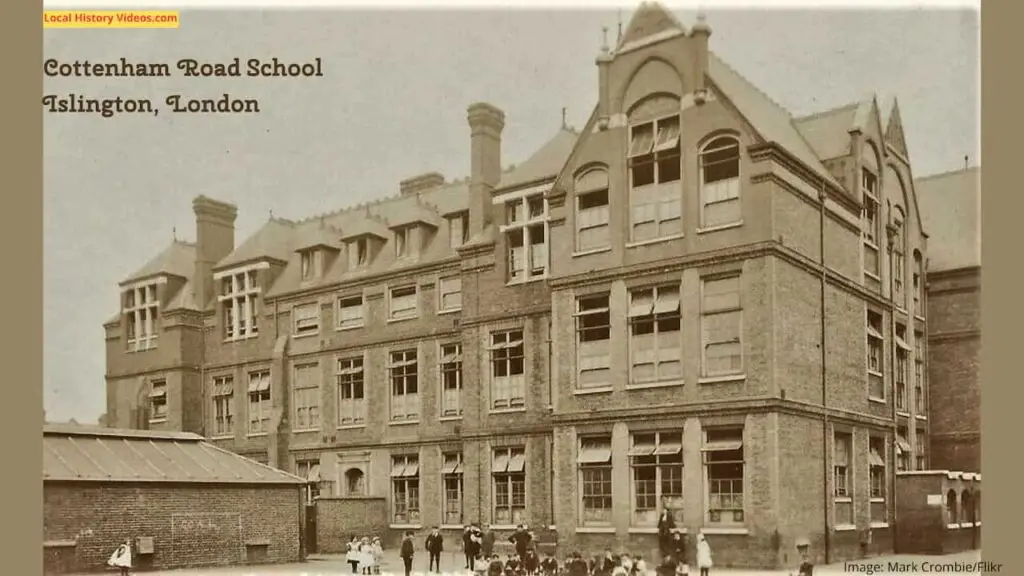 Old photo postcard of Cottenham Road School, Islington, London