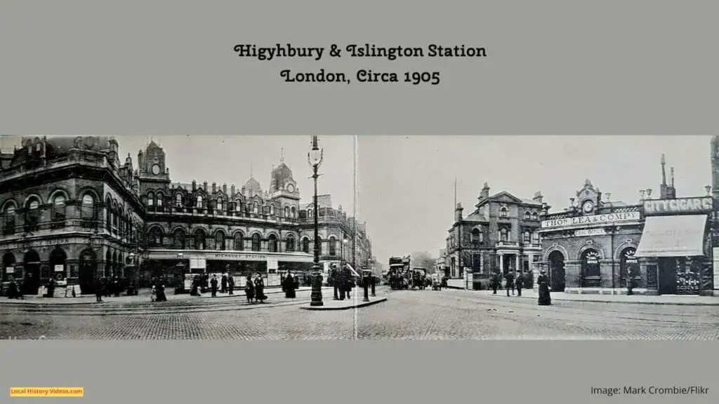 Old photo postcard of Highbury & Islington Station, London, circa 1905