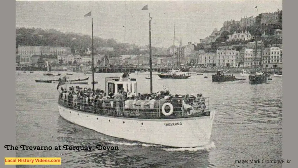 Old photo postcard of the Trevarno at Torquay, Devon, England