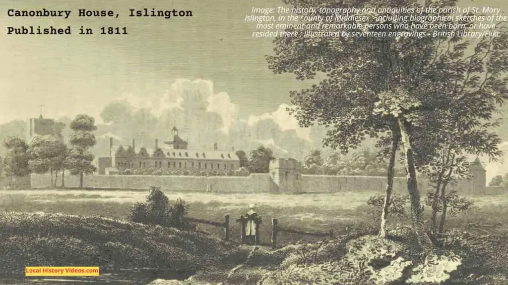 Old picture of Canonbury House, Islington, published in 1811